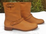 COACH NY Leather 8" BOOTS Butterscotch Western Almond Toe Calf Gussets Women 11B
