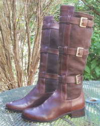 Cole Haan Leather Knee Hi Boots Triple Buckle Avalon Tall Riding Boots Womens 9B