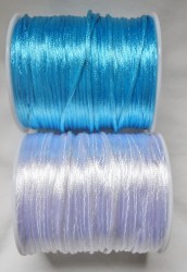 20 YARDS of 1.58mm or 1/16" SATIN RATTAIL Cord--Choice of Turquoise or White