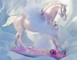 DIAMOND LIL~ 7" Hand Painted Pony Figurine Custom Pink Pearlescent Horse ~ Original 1st in a Series of famous Women~ COA American Artist