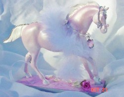 DIAMOND LIL~ 7" Hand Painted Pony Figurine Custom Pink Pearlescent Horse ~ Original 1st in a Series of famous Women~ COA American Artist