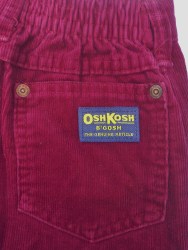 Vintage USA UNION MADE Osh Kosh B'Gosh Corduroy Pants Burgundy Straight Cut Kids 6X-7 Slim