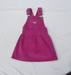 Vintage USA UNION Made OshKosh B’Gosh CORDUROY Jumper bib skirt w/Buckles/Shamrocks Toddler Girls 3T