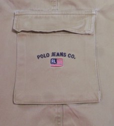 Vintage Ralph Lauren POLO Jeans Co Khacki Cargo SHORTS Bermuda Travelers Shorts -6 Pockets FLAG Youth 16--31 waist