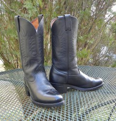 PD Tuff USA Leather 12" Western Boots Black Working Sierra Soles-Men 9D