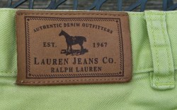 Vintage Lauren Jeans Co ZIP LEG Cropped Jeans 5 pocket cotton Sporty lime pants Womens size 12