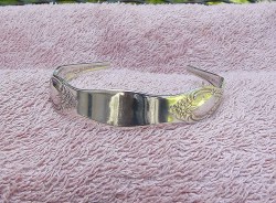 Delicate Oneida Silver Plated Fork Bracelet --Open Back Cuff---Possibly engraved with your ID