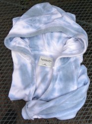 Vintage Abercrombie Fitch popover HOODIE-- SOFT Tie-dyed Sunburst V-Neck Cropd Womens M- Chest 46""