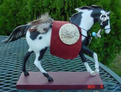 Original Custom Painted Pony Figurine  "O THOU, Be Swift My Feet" Black Overo Paint Pinto Horse~ 1st in a Series~ USA Artist COA