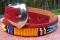 Justin USA Western Leather BELT--Red with seed bead panels Silver Buckle Size S=28