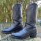 PD Tuff USA Leather 12" Western Boots Black Working Sierra Soles-Men 9D