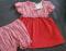 Vintage ABSORBA Little Chickies 2 PC Dress & Bloomer Set--Red/White Striped 100% Cotton Knit Baby Girls 12M