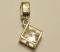 Vintage 925 STERLING Silver PENDANT/ 20" Chain 925--Princess Cut CZ in Open Box Setting -Hallmarked mw