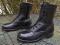 Vintage Mens USA 1966 Vietnam War BOOTS US Military Issue Black Leather Combat Boots- Do Not Boil Pads- Goodyear Sole