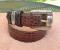 Vintage USA Brighton 1.25" Brown Leather Belt Mock-croc Silver Hardware Ladies S AS-IS