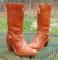 Vintage 70s USA ACME Leather Harness BOOTS Western Diva Fashion Rockabilly Cowboy Boots Womens 6M