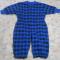 Vintage USA Osh Kosh B'Gosh LS Jumpsuit Coverall Blue & Black Checked fleece Baby 6-9mos
