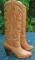 Vintage Brazil Custom made Chaps Tan Leather Boots Quilted fashion Diva Womens 6m