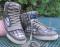 Penguin ORIGINAL Cool PLAID SNEAKERS Lace Up High-Top Shoes leather Accents Mens 8
