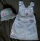 Vintage Gap Blue Jean Jumper Dress & Bucket HAT 100% cotton denim Darling Flower Child-Girls 3T-4T