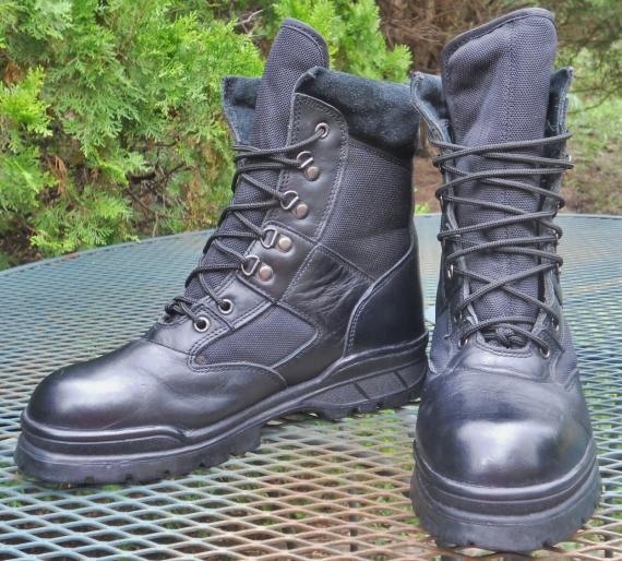 Mens WESTERN CHIEF Boots Black Leather LACE UP tactical Round steel Toe 8D