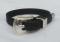 NEW! Made in the USA Black BETA Belt BRACELET ~3/8"Wide 3Pc Silver Buckle