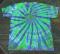 USA Handmade Spiral Tie Dyed TEE FruitO'Loom T-shirt Green-purp-crimson 49"Chest