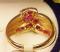 ESTATE .50 TCW NATURAL RUBY CROSSOVER RING, CHANNEL SET 14 kt Gold 3.8 grams