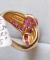 ESTATE .50 TCW NATURAL RUBY CROSSOVER RING, CHANNEL SET 14 kt Gold 3.8 grams