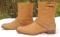 COACH NY Leather 8" BOOTS Butterscotch Western Almond Toe Calf Gussets Women 11B