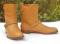 COACH NY Leather 8" BOOTS Butterscotch Western Almond Toe Calf Gussets Women 11B