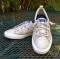 Sperry Top Sider Lace Up Canvas Sneakers Gold Sparkle Lo riders Womens Shoes 9