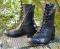 Vintage Harley Davidson 10" Leather Biker Boots Black lace Combat Style Moto Mens 8