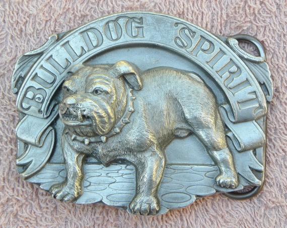 Vintage USA 1992 Siskiyou BULLDOG Spirit Belt Buckle Western A-8 Pewter Up to 1.75" Belt