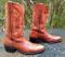 Vintage USA Union made Leather Western Boots Sierra Soles Working Ranch Mens 10.5 B- PD TUFF?