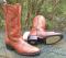 Vintage USA Union made Leather Western Boots Sierra Soles Working Ranch Mens 10.5 B- PD TUFF?