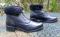 Vintage La Canadienne Leather Ankle BOOTS Black Fur lined Zip Up- Chunky Heels Women 9 M