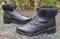 Vintage La Canadienne Leather Ankle BOOTS Black Fur lined Zip Up- Chunky Heels Women 9 M