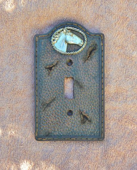 New Rustic Western Horse Head single Toggle Switch Plate Barn Decor