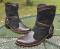 Brighton Brazil Leather Western Shorty Boots 2 color Black Suede/Brown Moc-Croc Womens size 7.5