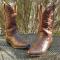 Vintage USA UFCW BULLHIDE Leather Western Boots Union made Minimalist Brown Boots Men 10D- Thorogood?